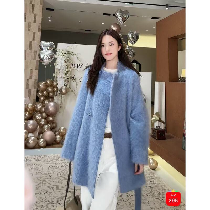 10.18 # High-Quality Goods! Camel Wool! Korean-Style Coat Made from a Blend of Sheep Wool/Cashmere with a Built-In Belt