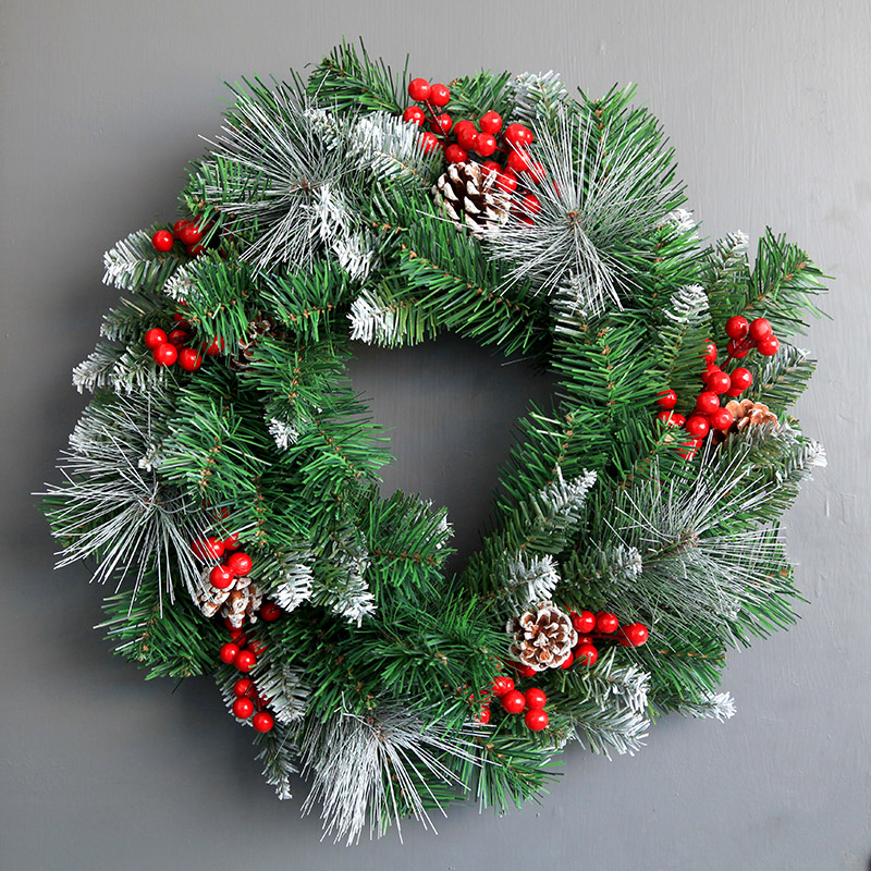 Bolin Christmas decoration supplies 55PVC mixed branch decoration wreath Christmas wreath pendant hotel door decoration