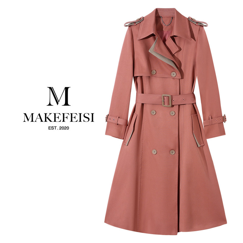 【Special Offer】"Timeless Elegance" Long Double-Breasted Trench Coat with Slanted Pockets M8805F