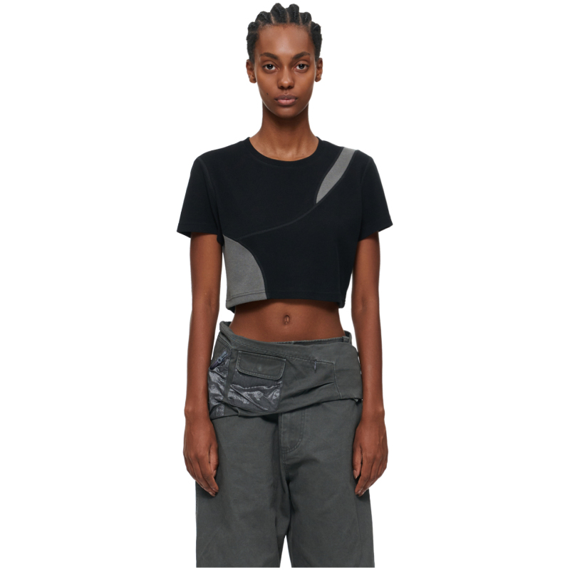 Xinadu Irregular Patchwork Short Boxing T-Shirt Xinadu Irregular Patchwork Short Boxing T-Shirt