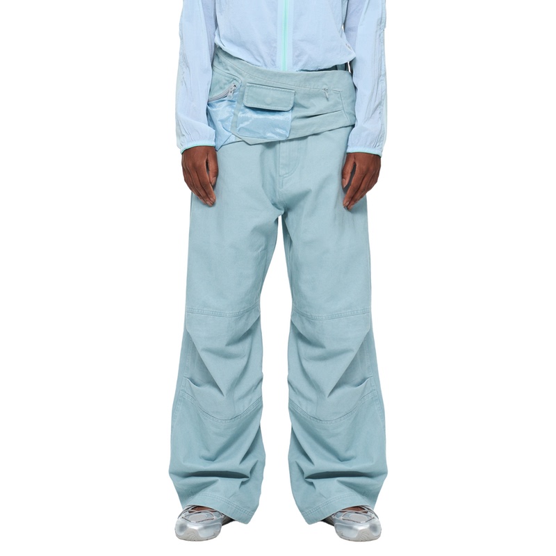 Xinadu Asymmetric Waistband Decoration Loose Washed Cotton Casual Pants Light Outdoor Work Pants Unisex Xinadu Asymmetric Waistband Decoration Loose Washed Cotton Casual Pants Light Outdoor Work Pants Unisex