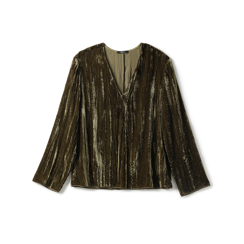 Tang Town Self-Made Autumn and Winter Vintage Elegant Vibe Shirt with a Luxurious Glossy Finish and High-Density Velvet Tang Town Self-Made Autumn and Winter Vintage Elegant Vibe Shirt with a Luxurious Glossy Finish and High-Density Velvet