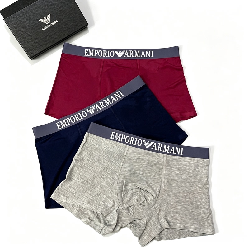 Emporio Armani2026 Armani Men's Pure Cotton Underwear, Breathable Mid-Waist, Three-Piece Gift Box Emporio Armani2026 Armani Men's Pure Cotton Underwear, Breathable Mid-Waist, Three-Piece Gift Box