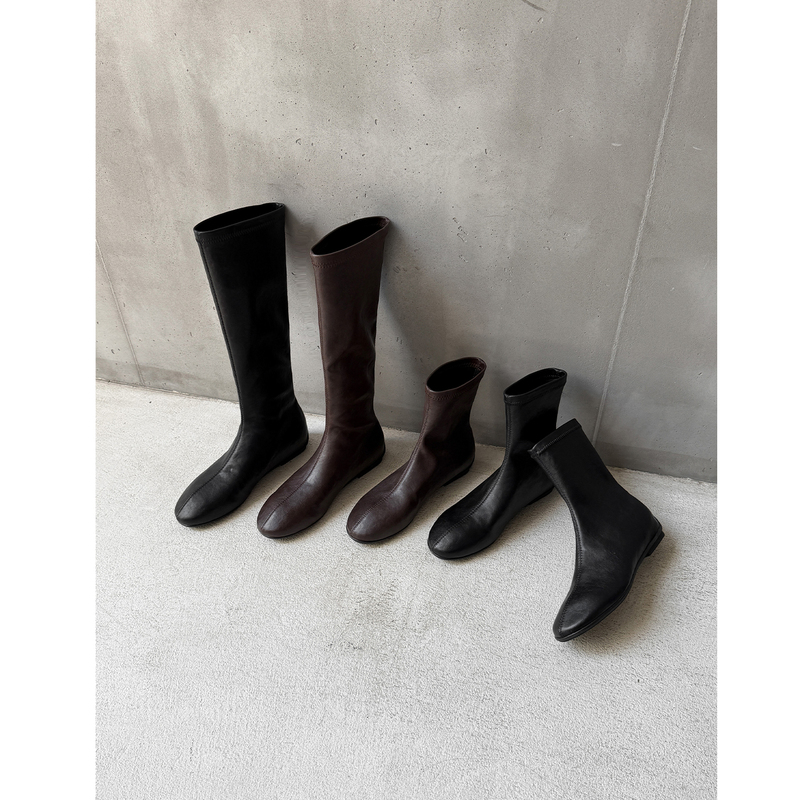 Two Types of Boots with Different Heights ~ Minimalist Style Elastic Slim Boots for Women, New Autumn and Winter Models with Hidden Height Increase, Versatile Round-Toe Long Boots Two Types of Boots with Different Heights ~ Minimalist Style Elastic Slim Boots for Women, New Autumn and Winter Models with Hidden Height Increase, Versatile Round-Toe Long Boots