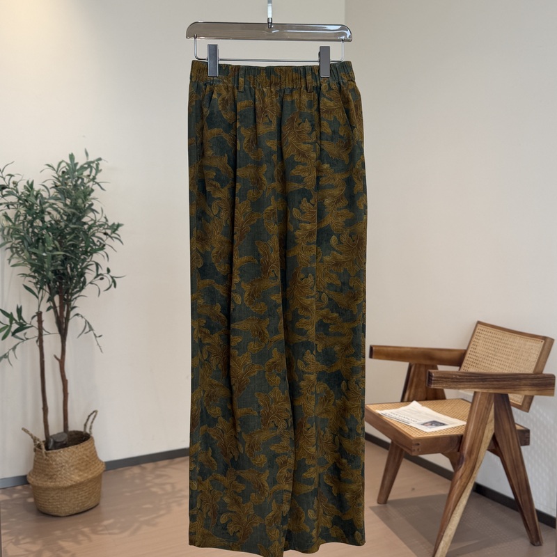 【Xing Kangli Selection】New 100% Mulberry Silk Printed Minimalist Versatile Elastic Waist Pants (261285)