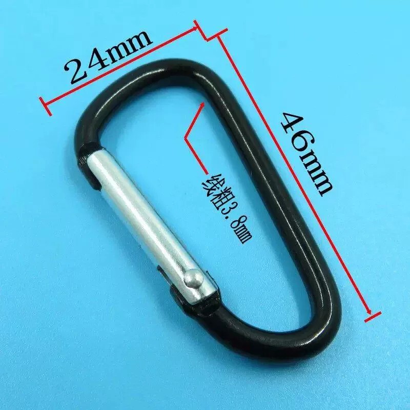 Black Aluminum Alloy D-Shaped Carabiner Multi-Functional Portable Keychain Hook Safety Buckle Outdoor Equipment Black Aluminum Alloy D-Shaped Carabiner Multi-Functional Portable Keychain Hook Safety Buckle Outdoor Equipment