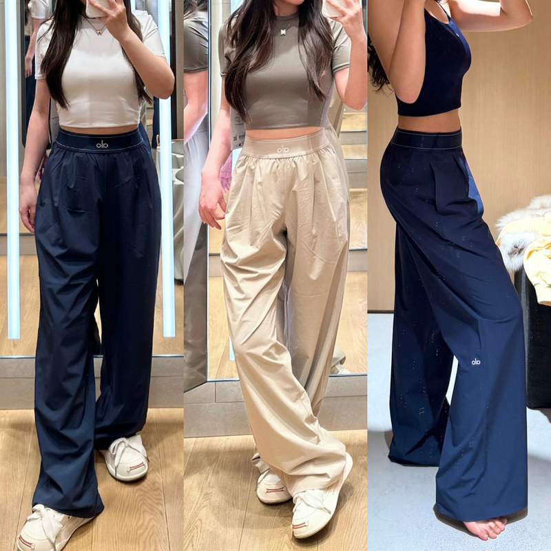Outlet Discount Alo Yoga Pants Fitness Sports Long Pants High Waist Slimming Wide Leg Ice Silk Quick-Dry Pants Women's Style Outlet Discount Alo Yoga Pants Fitness Sports Long Pants High Waist Slimming Wide Leg Ice Silk Quick-Dry Pants Women's Style