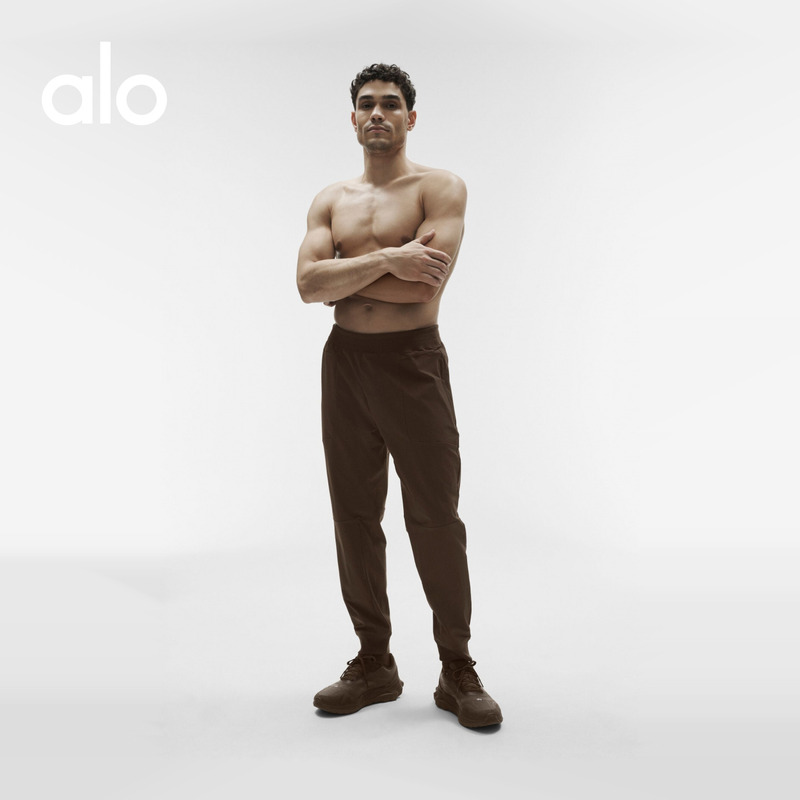 Alo｜Men's Co-Op Casual Trendy Sports Commuting Elastic Waist Long Pants Regular Fit