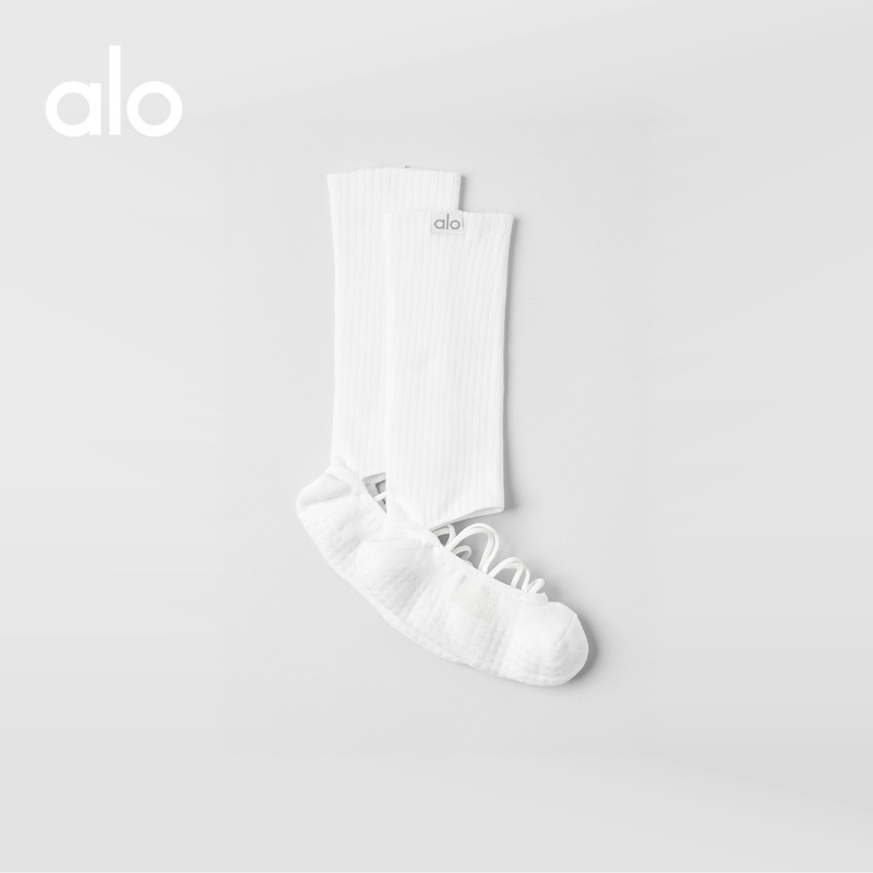 Alo｜Women's Siren Sports Training Casual Fitness Elastic Mid-Calf Lace-Up Socks