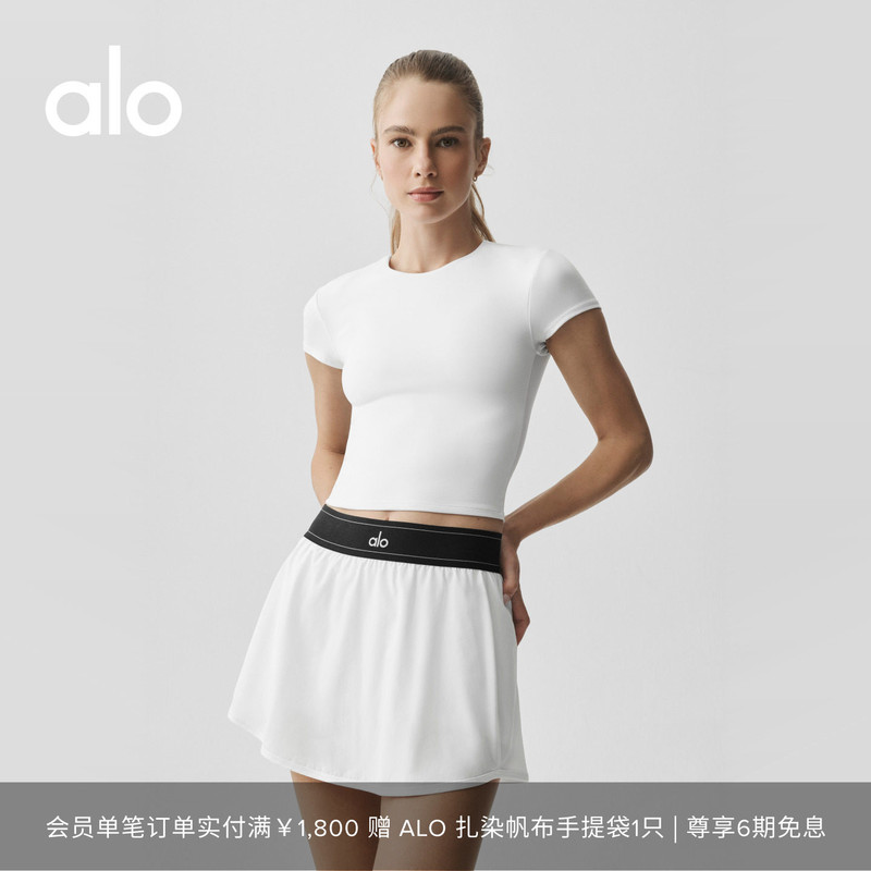 Alo｜Women's Alo Softsculpt Precision Slim Fit Sports Casual Short Sleeve T-Shirt