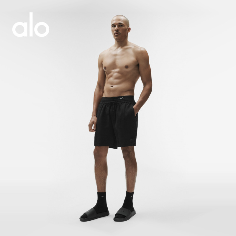 Alo|Men's Linen Days Loose Casual Yoga Drawstring Linen Shorts 7 Inches Alo|Men's Linen Days Loose Casual Yoga Drawstring Linen Shorts 7 Inches