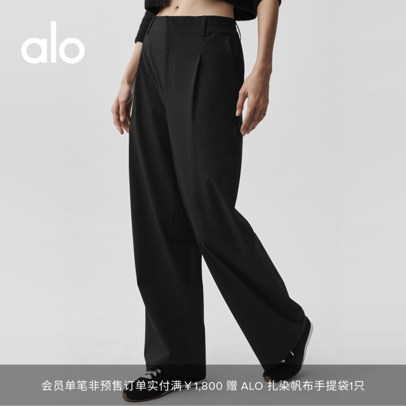 Alo|Women's Pursuit Loose Casual Patchwork Elastic Waist High-Waisted Trousers Regular Fit Alo|Women's Pursuit Loose Casual Patchwork Elastic Waist High-Waisted Trousers Regular Fit