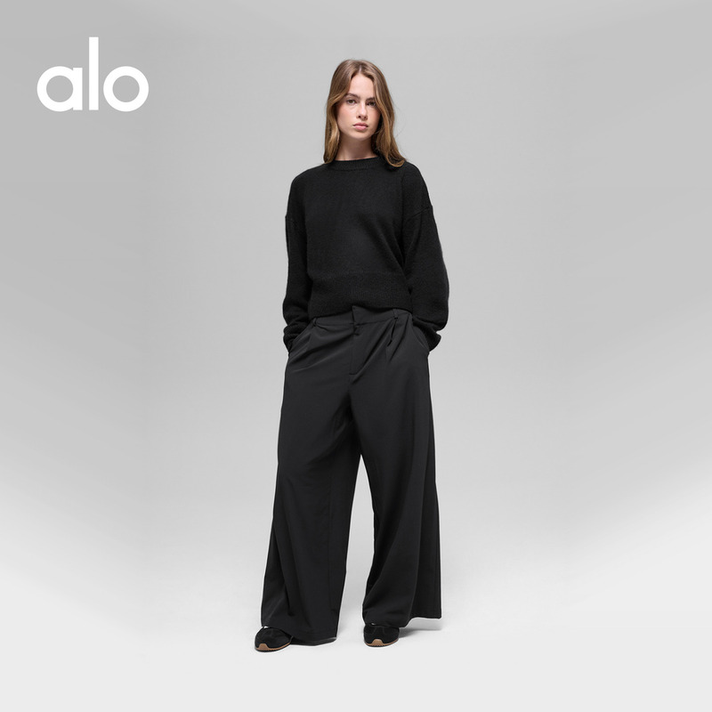 Alo|Women's Dreamscape Loose Casual Trendy High-Waisted Wide-Leg Pants Short Version Alo|Women's Dreamscape Loose Casual Trendy High-Waisted Wide-Leg Pants Short Version