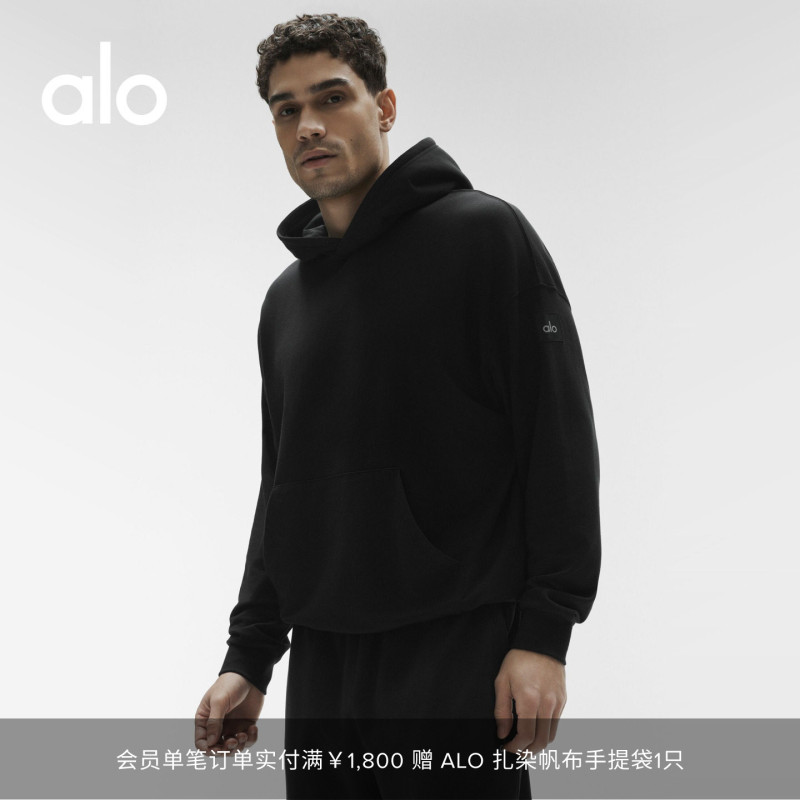 Alo｜Men's Double Take Loose-Fit Sports Casual Drop-Shoulder Hoodie Sweatshirt