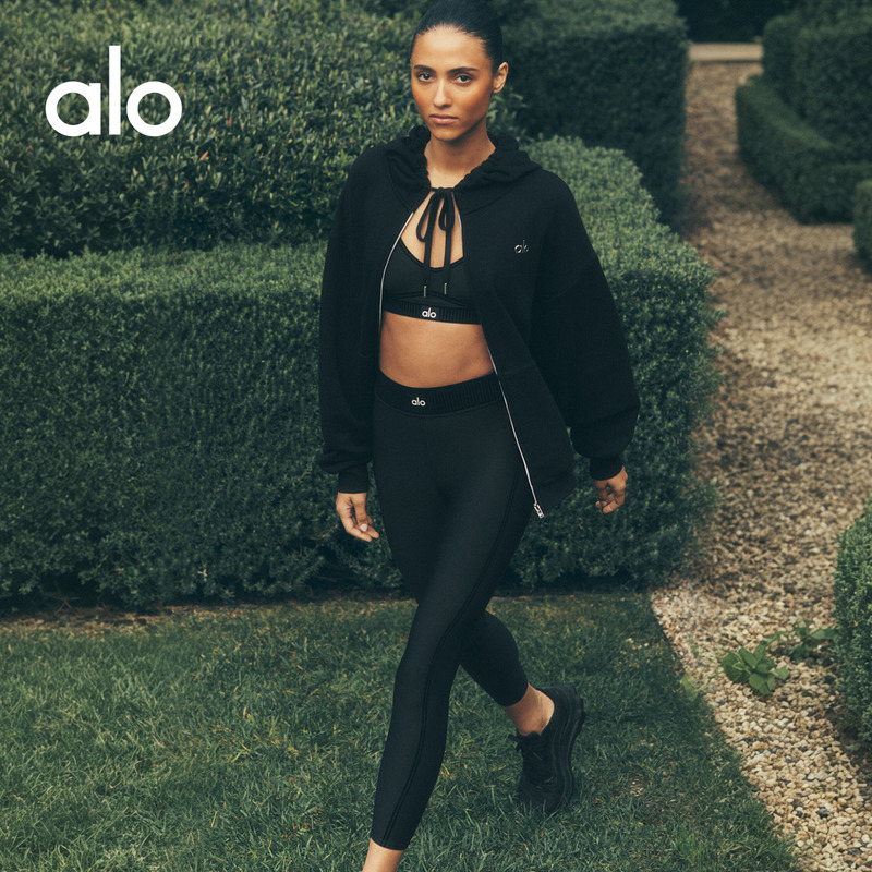Alo｜Women's Airlift Line up Sports Casual High-Waisted Ankle-Length Leggings Nine-Point Pants