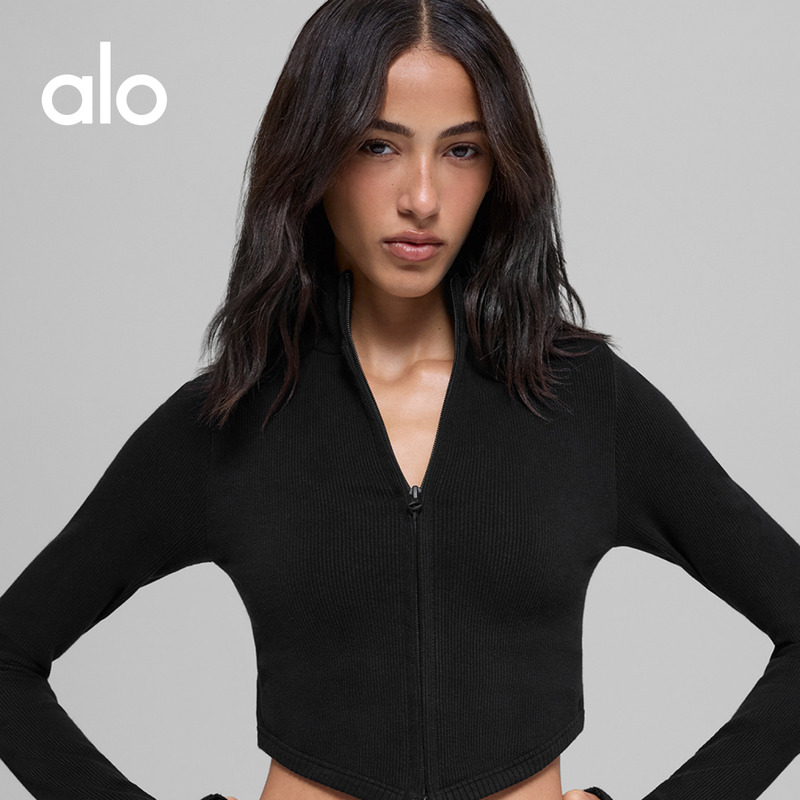 Alo｜Women's Seamless Slim Fit Short Sports Casual Ribbed Jacket