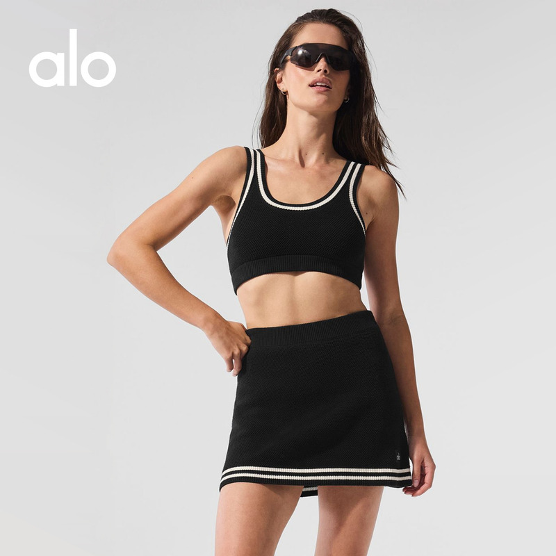 Alo｜Women's Tennis Club Slim Fit Sports Training Retro Tank Top Round Neck Underwear Bra