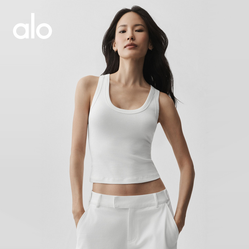 Alo｜Women's Timeless Slim Fit Sports Casual Training Yoga U-Neck Tank Top