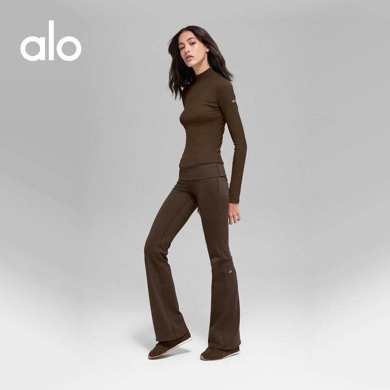 Alo|Women's Alo Softsculpt Sports Casual Retro Low-Waist Tight Flared Pants Alo|Women's Alo Softsculpt Sports Casual Retro Low-Waist Tight Flared Pants