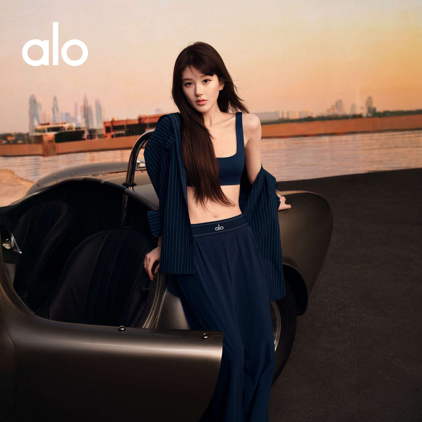 [Zhao Lusi style] ALO Ailuo | Women's SUIT UP Loose Casual Straight-Leg Dress Pants Cropped Version