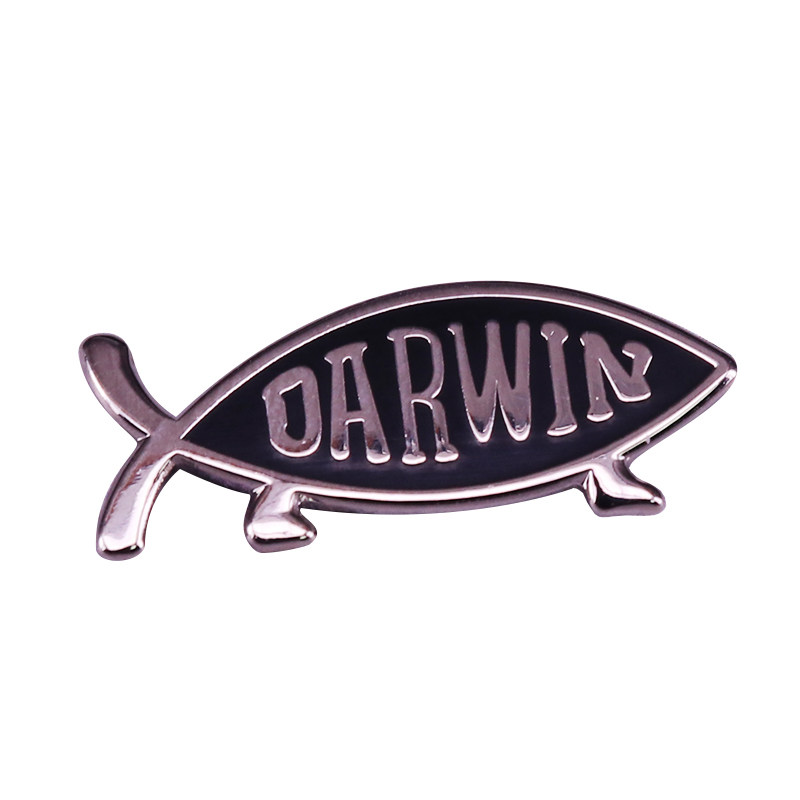 Darwin fish brooch