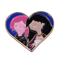 Adventure Time Princess Bubblegum and Marceline Heart Brooch