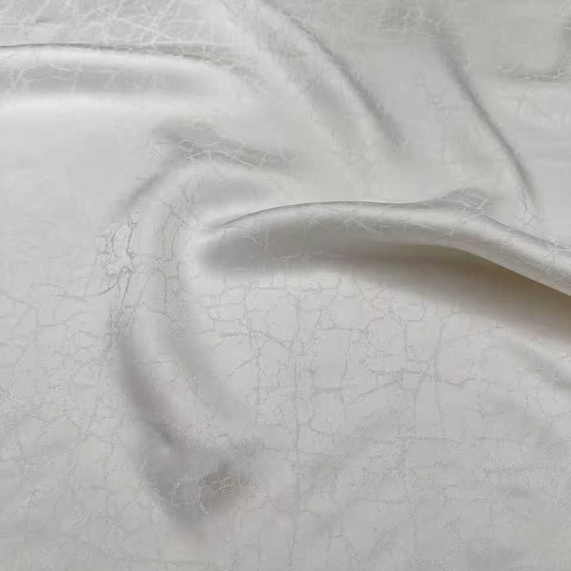 【White Cracked Pattern】40Mm High-End New Chinese Style Taro Silk Clothing Fabric Jacquard Fabric National Style Summer 【White Cracked Pattern】40Mm High-End New Chinese Style Taro Silk Clothing Fabric Jacquard Fabric National Style Summer