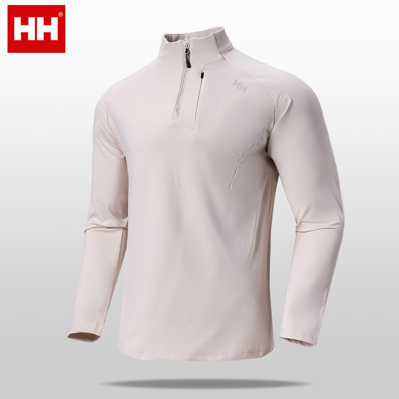 [Same Style as Wang Yibo] Hh Half-Zip Long-Sleeve T-Shirt for Men, 2026 Autumn New Commuter Base Layer Sports Top