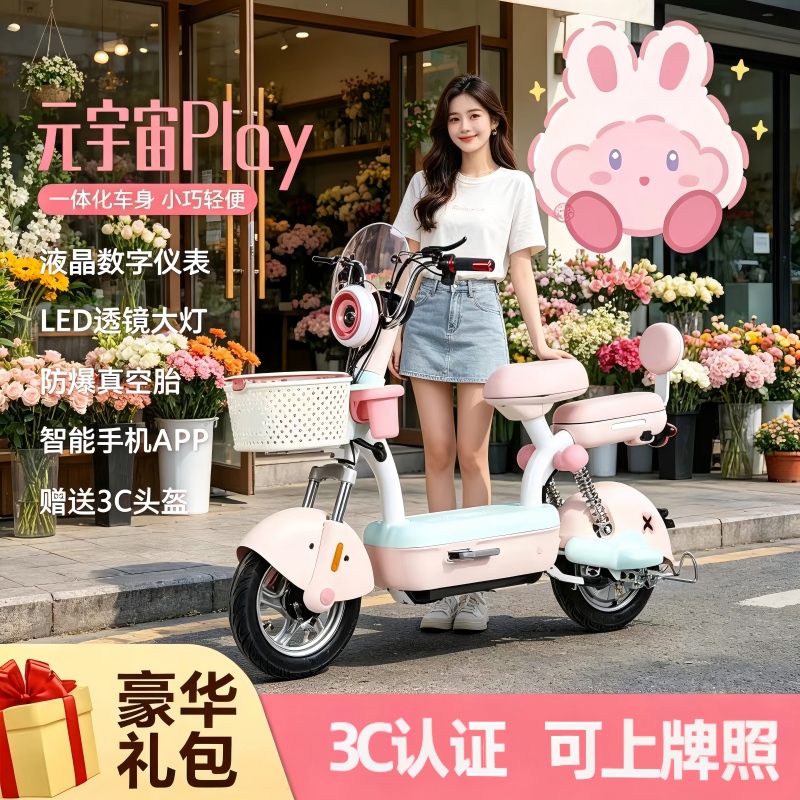 New Model of Electric Vehicle for Adults, Small Electric Scooter for Women, Metaverse Lightweight Mobility Vehicle, New National Standard Electric Bicycle
