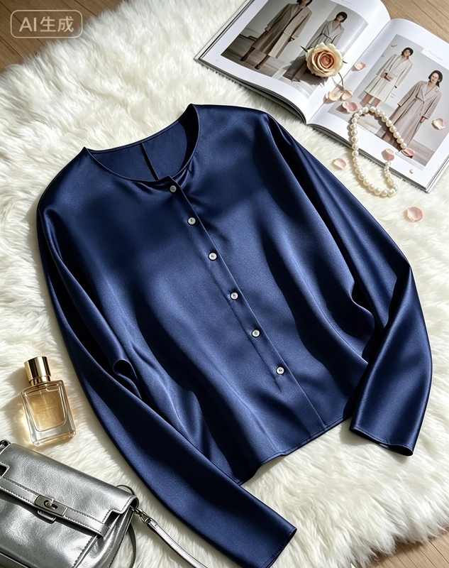 Full-Grade Mulberry Silk Star-Woven Silk Design Shirt Full-Grade Mulberry Silk Star-Woven Silk Design Shirt