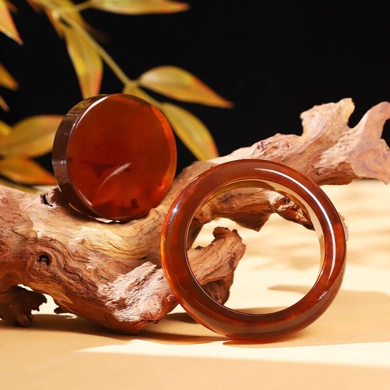 【Dayang Jewelry】Burmese Amber Golden Orchid 108 Buddha Beads Bracelet, Golden Amber Jewelry, Beeswax Amber, Burmese Amber