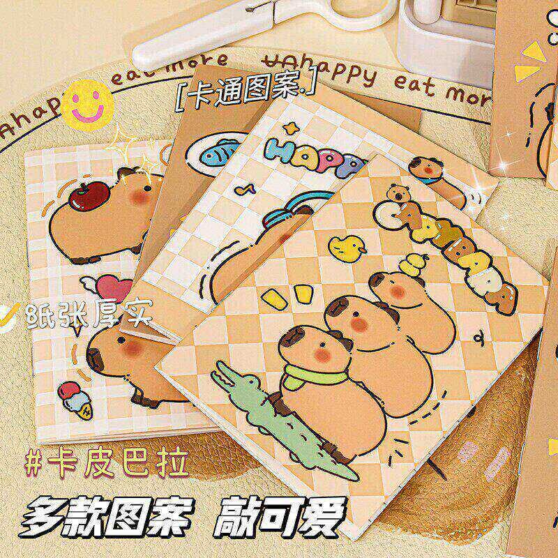 Mini Notebook A7 Saddle-Stitched Portable Cute Capybara Pocket Notebook for Students Mini Notebook A7 Saddle-Stitched Portable Cute Capybara Pocket Notebook for Students