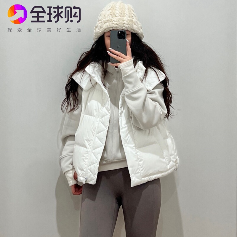 Canadian Lulu Puff down Vest for Women, Autumn and Winter Outdoor Warm White Duck down Sports Hooded Jacket for Layering Canadian Lulu Puff down Vest for Women, Autumn and Winter Outdoor Warm White Duck down Sports Hooded Jacket for Layering