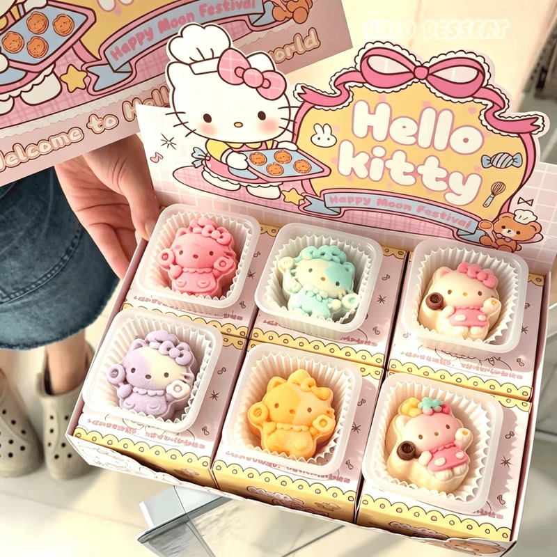  Cold Chain | Kitty Cartoon Chef Hat Mooncake Mid-Autumn Festival Gift Exquisite Gift Box Delicious Pastries