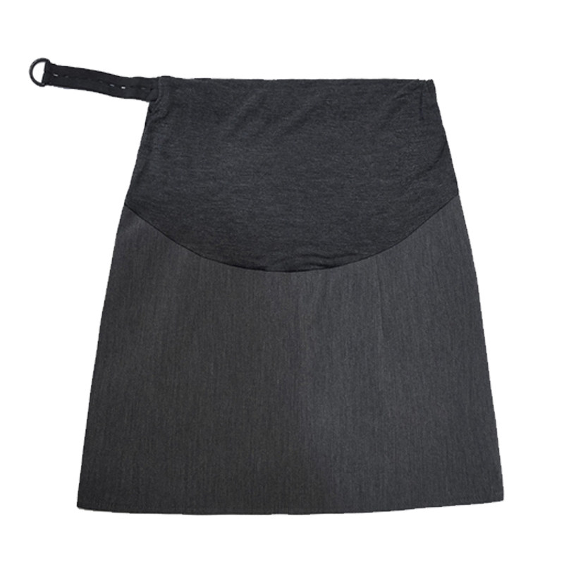 Maternity Gray Suit-Style Hip-Hugging Short Skirt for Spring and Autumn, Korean Style Slimming A-Line Skirt That Doesn'T Squeeze the Belly — 5