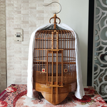 Cantonese-style cage handmade high-grade thrush bird cage old bamboo Guangxi bottom varnish wide cage famous star myna large myna wide cage