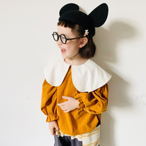 imakokoni original cotton long sleeve doll shirt top striped loose casual pants girls Autumn new products 21675