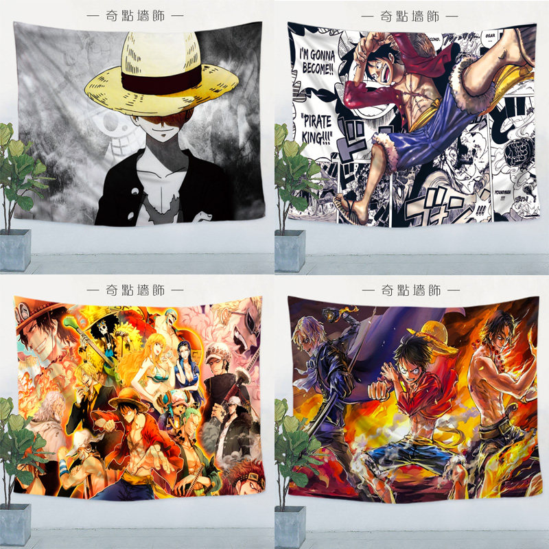 One Piece hanging cloth background cloth decoration custom hanging flag animation poster dormitory bedroom wall decoration background wall cloth