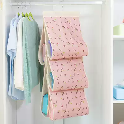 Storage bag for bags Home bedroom wardrobe hanging fabric multi-layer wall hanging storage layer shelf