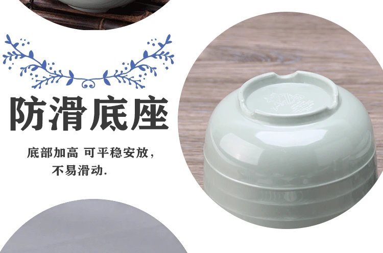 A5 Blue and Blue Melamine Soup Cup Thức ăn nhanh Thực tế Kung Fu Giả Bộ đồ ăn bằng sứ Tách Hấp Trứng Hầm Thức ăn nhanh Nhà hàng Soup Bát nhựa có nắp - Đồ ăn tối