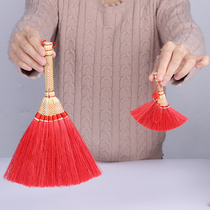 Red broom handmade sorghum rod multicolored evil broom broom town house broom broom lucky sweep Bad luck Dragon Boat Festival small pendant