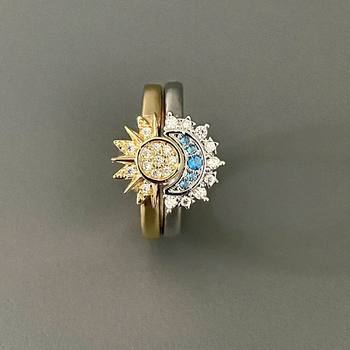 Vintage Clothing | Sun and the Moon Rings - Sun and Moon Shine Together Rings for Couples and Best Friends, High-End Rings