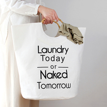 Jane Mori Japanese cotton linen clothing basket cloth art Nordic home big number folding bamboo handle containing basket dirty clothes containing basket