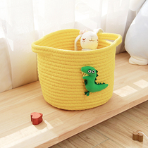Cute Environmental Protection Debris Cotton Thread Basket Bedside Basket Cartoon Patch Cloth Containing Box Small Toy Snacks Storage Barrel