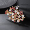 New Exquisite Small Flower Tree Brooch, Niche Design, Light Luxury, Elegant and Grand, Suit Corsage, High-End Dress Accessory