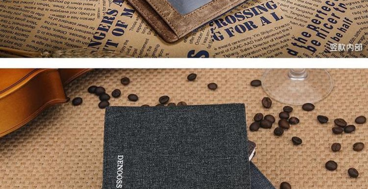 Ví ngắn nam denim vải mỏng phần giữ vé Nhật Bản và Hàn Quốc ví thanh niên ví nhiều thẻ sinh viên - Ví tiền ví cầm tay nữ mini