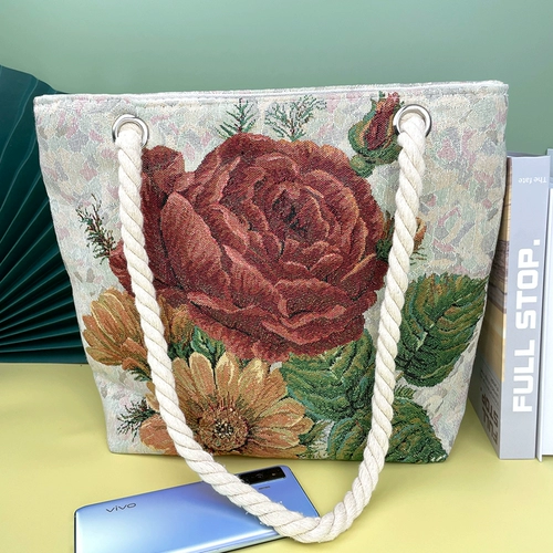 Двусторонная сумка на одно плечо, вместительный и большой шоппер для матери и ребенка, с вышивкой