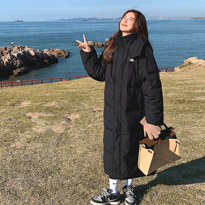 Winter down Jacket for Women, Long Style, Over-The-Knee, Thickened, 2024 New Model, Unisex, Loose Fit, Suitable for Art Students and Performing Arts Students