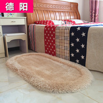 Sale Chunky Oval Carpet 300d Fine Stretch Silk Bed Side Blanket Living Room Bedroom Carpet Cozy 3D Carpet