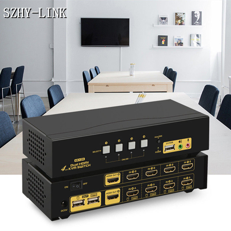 HDMI KVM Switch 8 in 2 out 4 in 2 out dual channel with audio HDMI Switch 8 in 2 out remote control